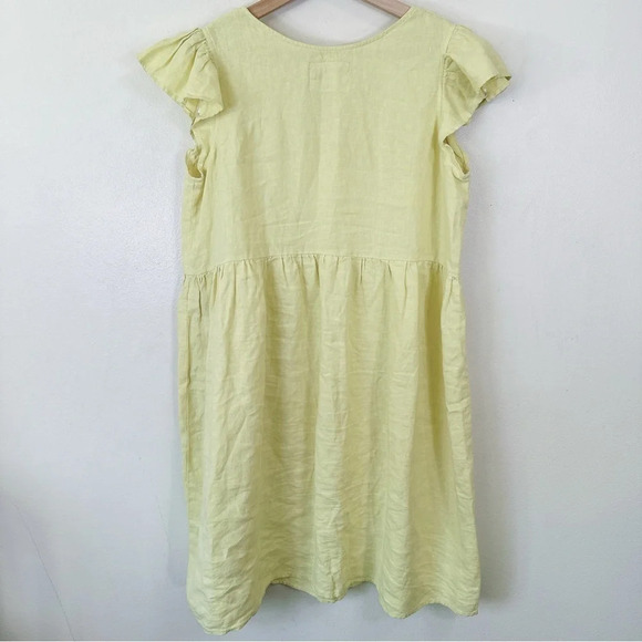 Abito Ruffle Sleeve Linen Relaxed Fit Dress - Picture 16 of 16